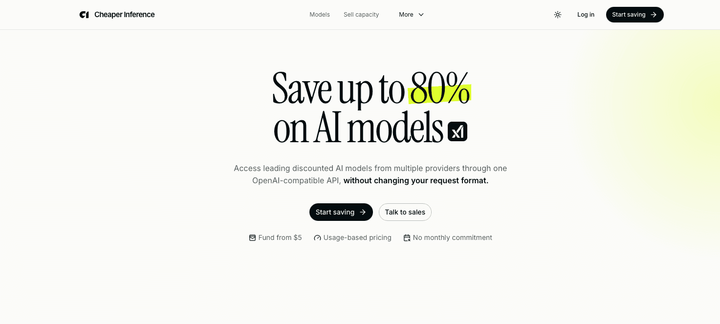 Cheaper Inference home page