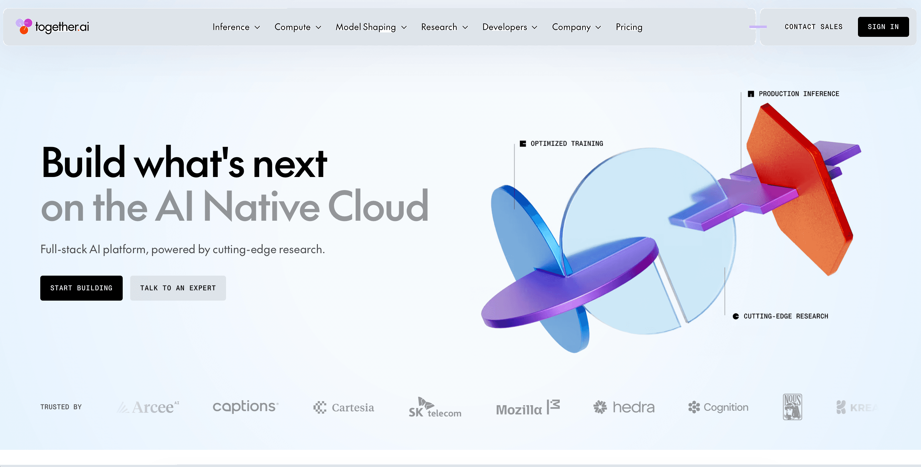 Together AI Homepage