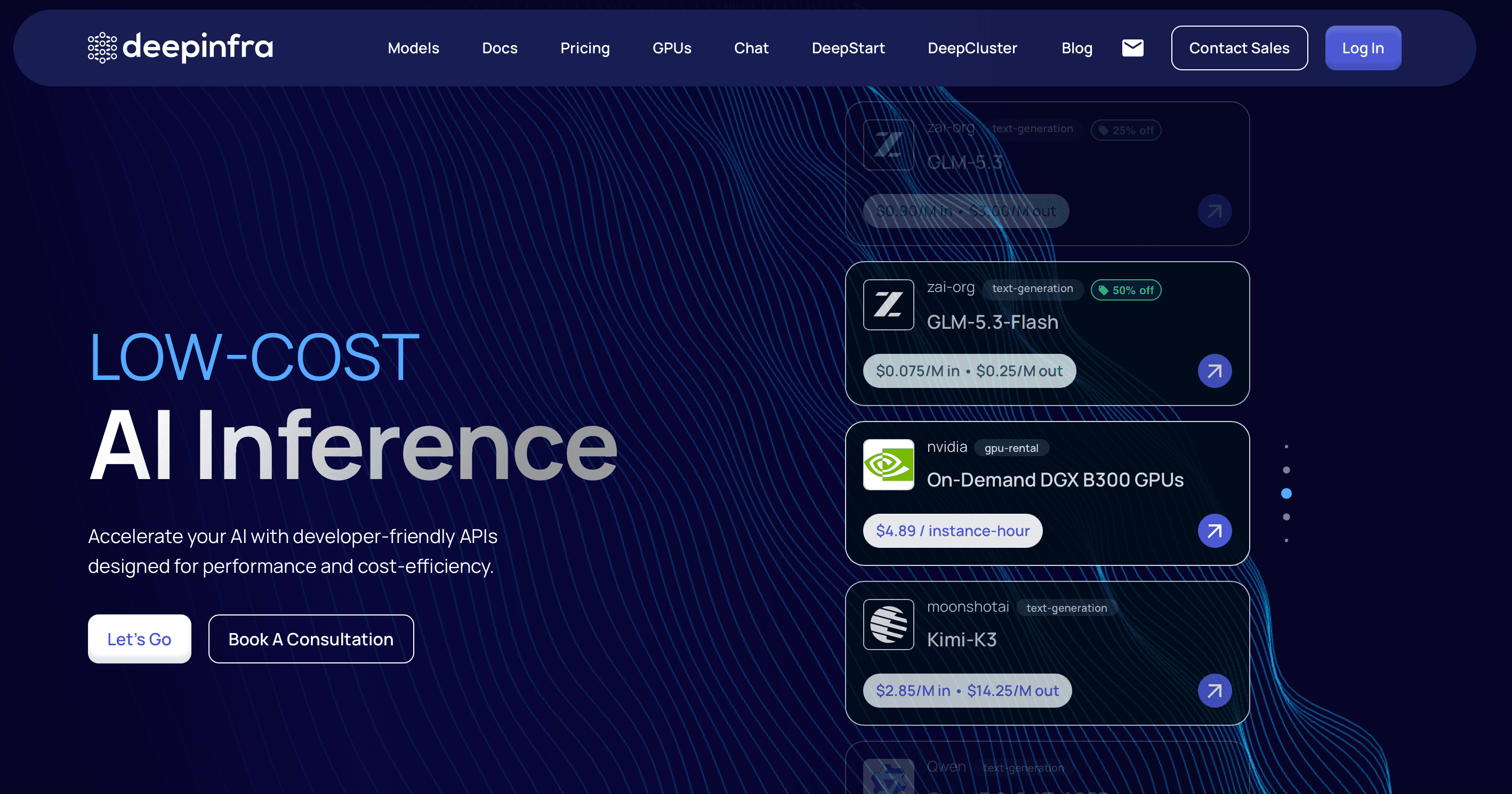 DeepInfra home page