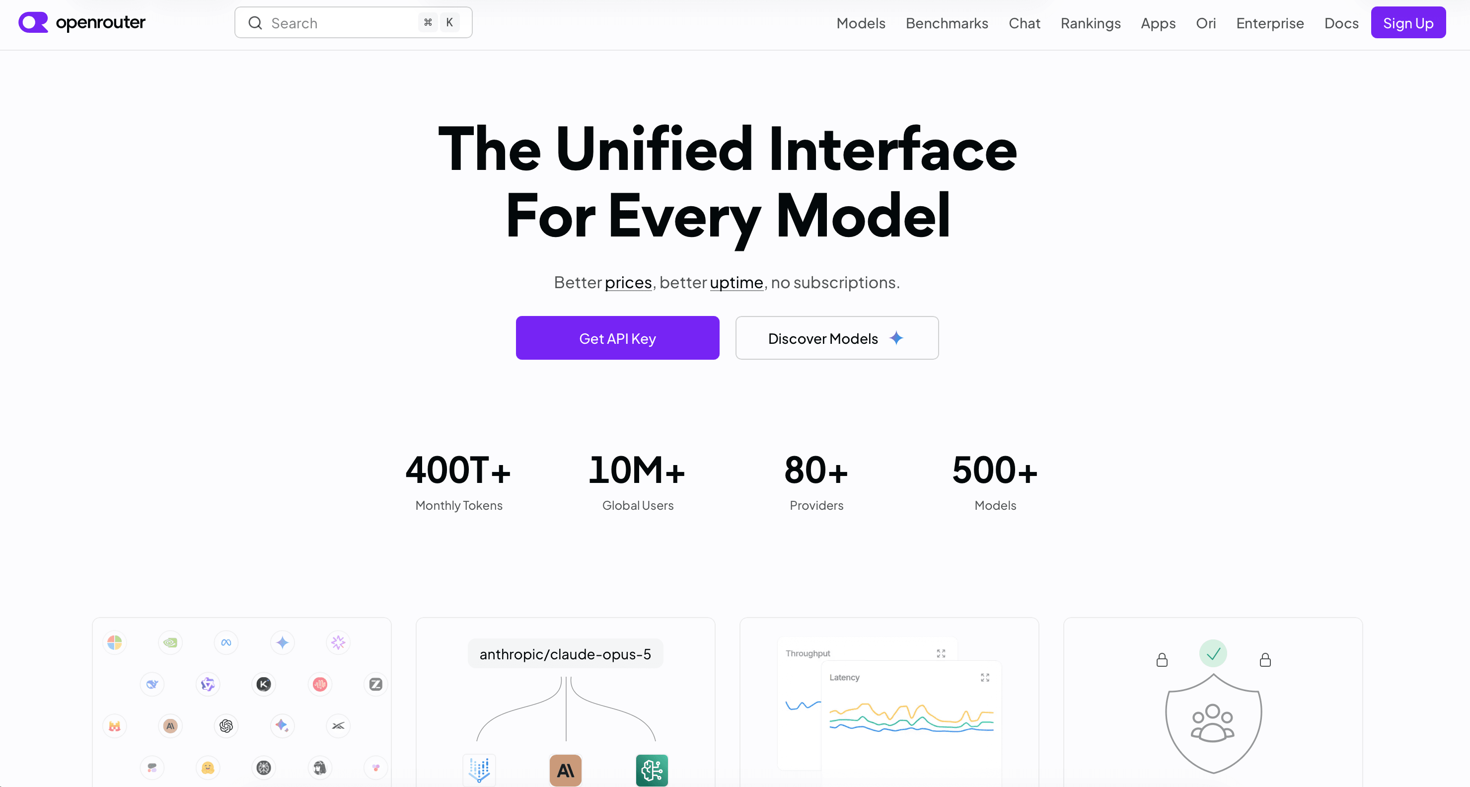 OpenRouter Home Page