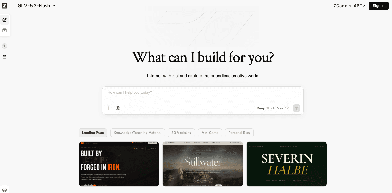 Z ai Home Page