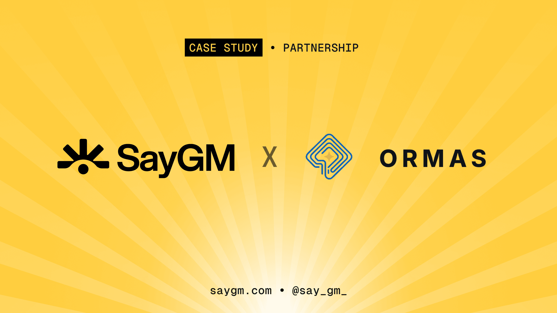 Good Morning x Ormas case study header showing how Ormas runs its AI coding agents on SayGM