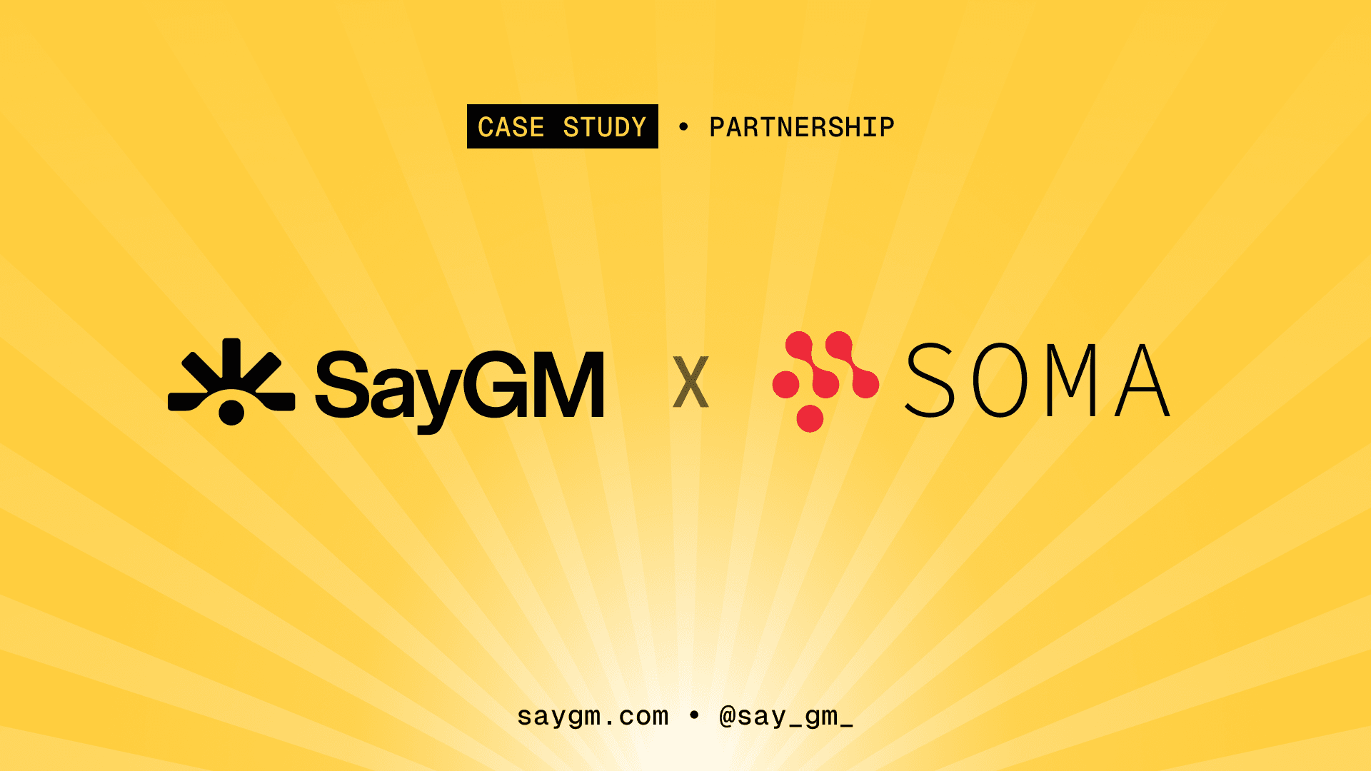 SayGM x SOMA case study header for how SOMA cuts AI agent costs with SayGM