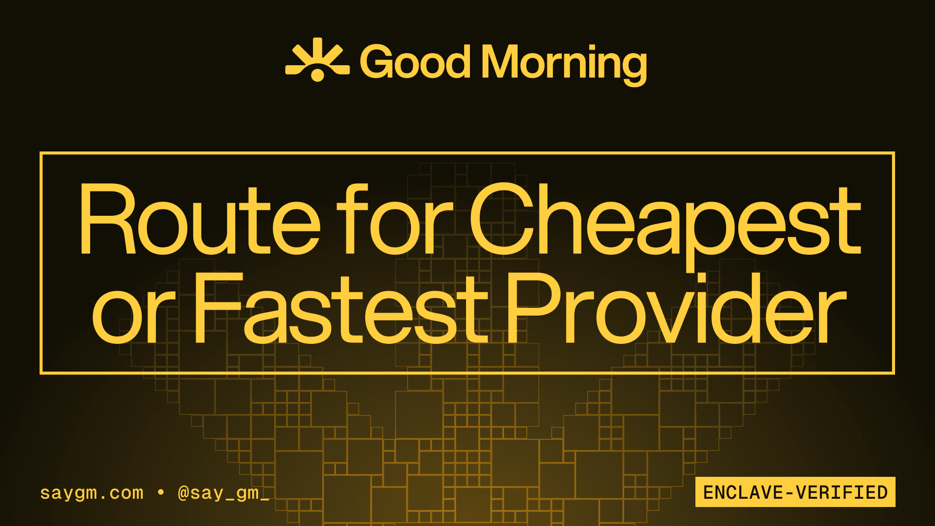 SayGM header graphic reading Route for Cheapest or Fastest Provider, introducing LLM routing.
